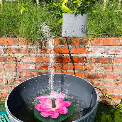 Solar Rotating Lotus Floating Fountain Outdoor Garden for Garden Bird Bath, Pond Decoration, Waterscape Garden Decoration - AMULET RING STORE