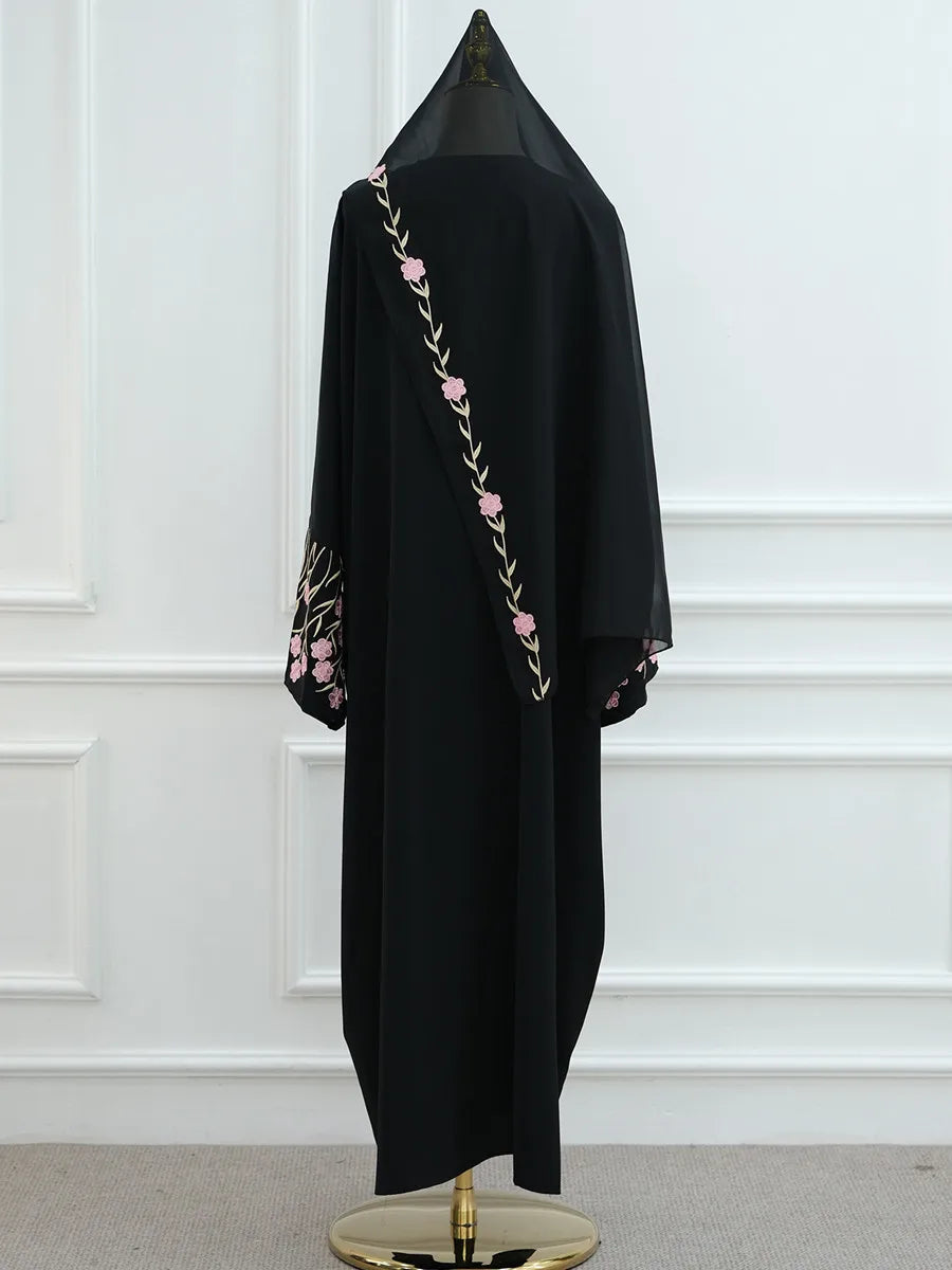 Muslim Women Dubai Abaya luxury embroidery Floral Long Dress Kaftan Flower Ramadan Robe Femme Islam African Dresses Kebaya - AMULET RING STORE