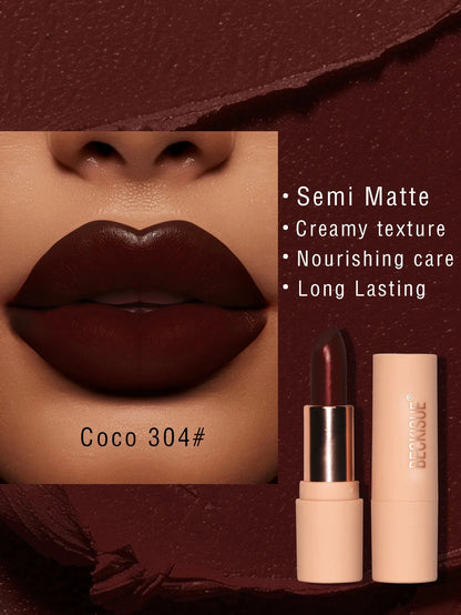 Coffee Velvet Lipstick - Luxurious Deep Nourishing Matte Finish Long-Lasting Waterproof Lip Color - AMULET RING STORE