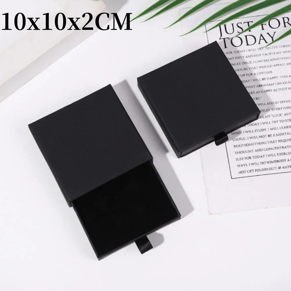 1Pc Thick Kraft Paper Drawer Jewelry Box With Sponge Greet Card for Necklace Bracelet Ring Gift Box Jewelry Packaging Box Joyero - AMULET RING STORE