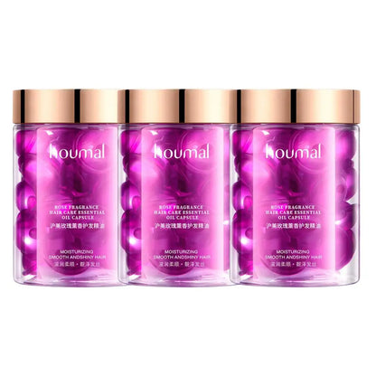 Hair Styling Serum for Frizzy & Dry Hair Rose Essence Oil Capsules Leave-in Anti Frizz Conditioner Repairs Dry, Damaged Hair - AMULET RING STORE