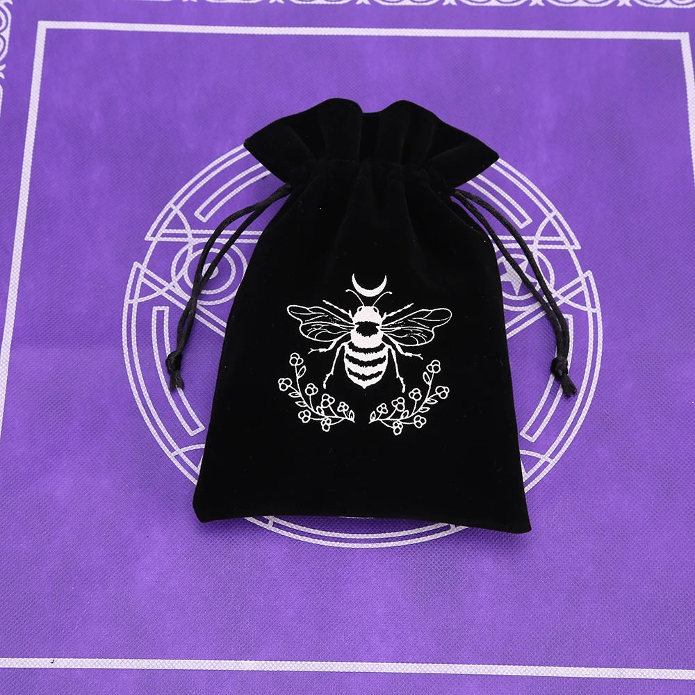 Tarot Card Bag Composite Fleece Drawstring Storage Bag Tarots Storage Bag Dice Bag Rune Jewelry Pouch Christmas Party Gift Pouch - AMULET RING STORE