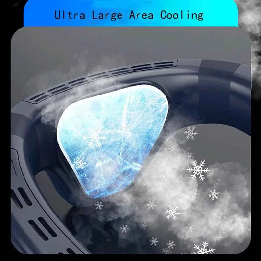 2024 New Neck Air Conditioner Portable Neck Fan Rechargeable Semiconductor Cooling Bladeless Fan Wearable Cooler multi purpose