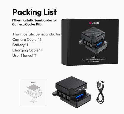 Ulanzi CU01 Thermostatic Semiconductor Camera Cooler Camera Cooling Fan Radiator 4K Recording Kit Heat Sink for Sony Canon Nikon