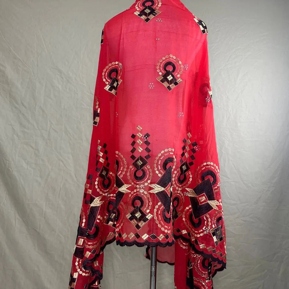 Sale 2025 New Dubai Islam Embroidered Shawl Soft Wool Jersey Hijab for Muslim Women Long Style New African Net for Spring Summer - AMULET RING STORE