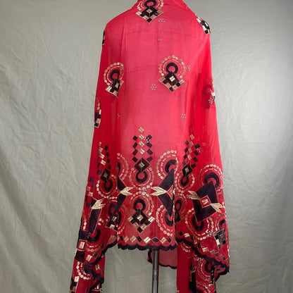 Sale 2025 New Dubai Islam Embroidered Shawl Soft Wool Jersey Hijab for Muslim Women Long Style New African Net for Spring Summer - AMULET RING STORE