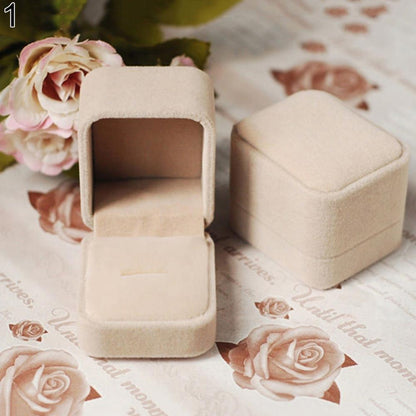 Rings Box Velvet Jewelry Box Display Holder Ring Earrings Necklace Bracelet Soft Organizer Case Wedding Jewelry Packaging Box - AMULET RING STORE