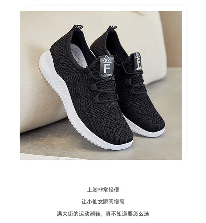 Women's shoes 2025 mesh breathable comfortable sports shoes soft sole lightweight fashion casual shoes - AMULET RING STORE