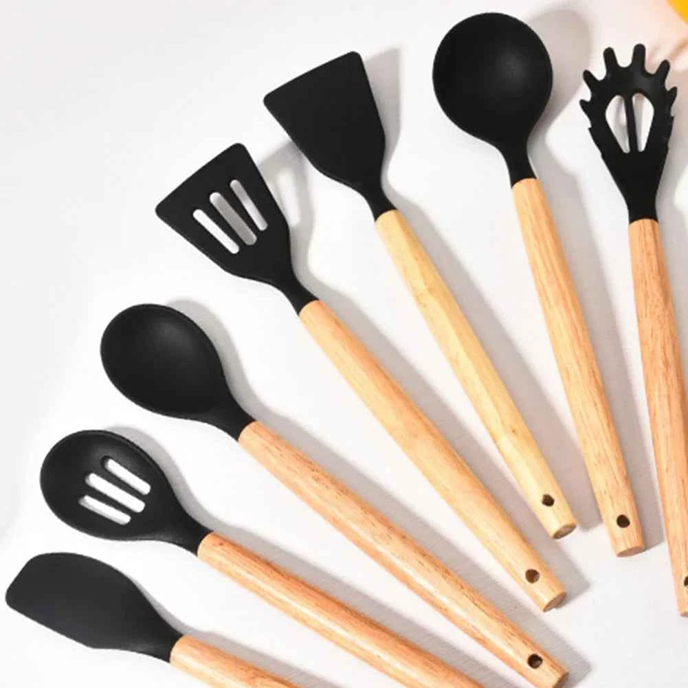 12Pcs Kitchen Utensil Set Silicone Spatula Set Spatula Spoon Brush Whisk Cooking Tools Kit Non-Stick Spatula Set for Kitchen