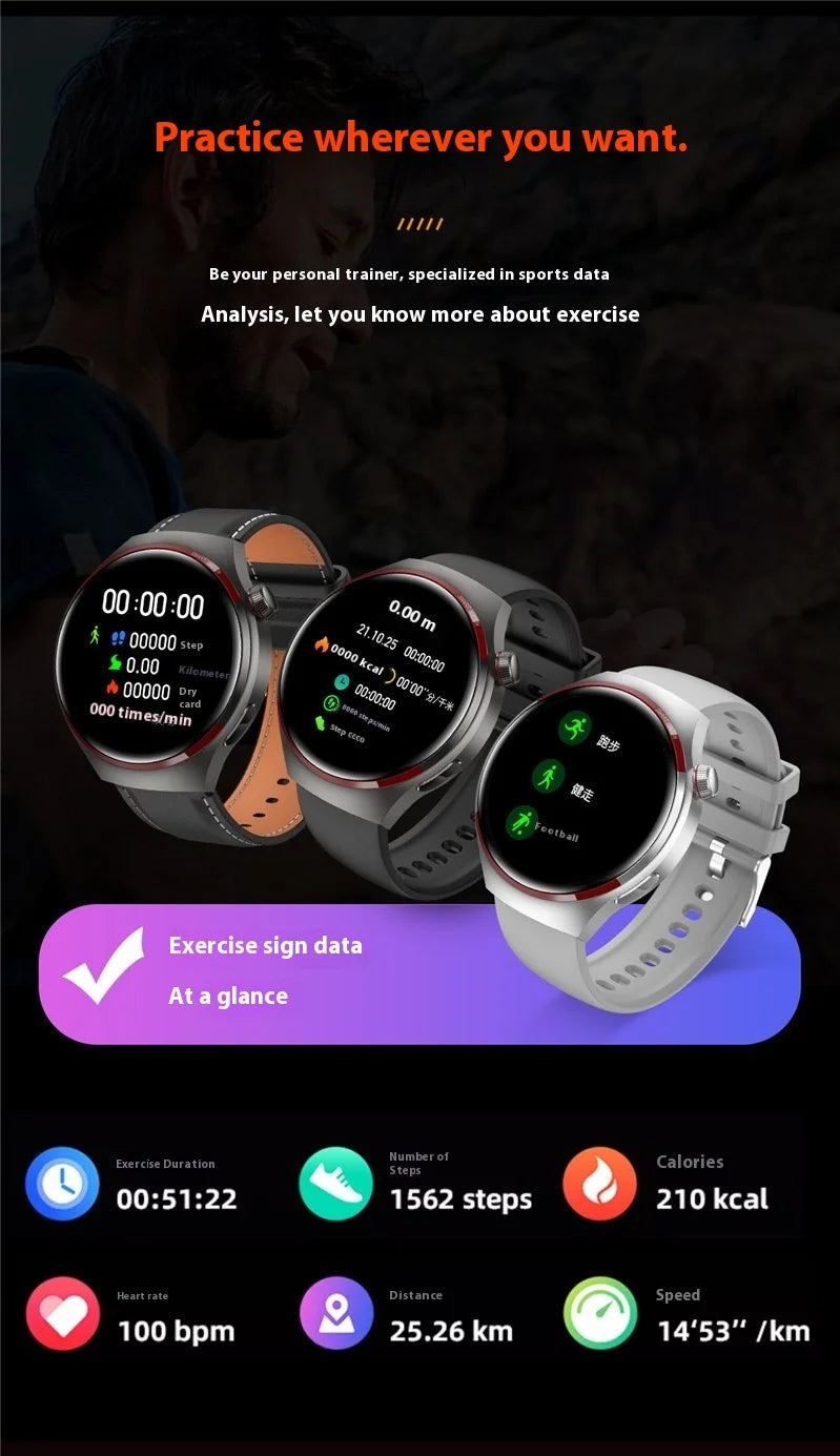 Watch 4Pro NFC GPS Smart Watch 360*360 HD Screen Heart rate Games Blood oxygen SmartWatch IP68 waterproof Sport Watches 2025 New