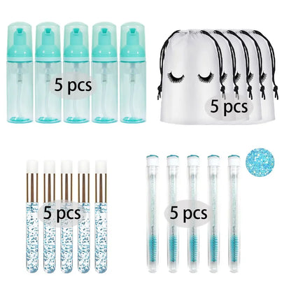 20/40PCS Suit 60ML Empty Pump Bottle Eyelash Shampoo Care Makeup Tool Travel Foam Dispenser Bottle Plastic Cleanser Soap Care - AMULET RING STORE