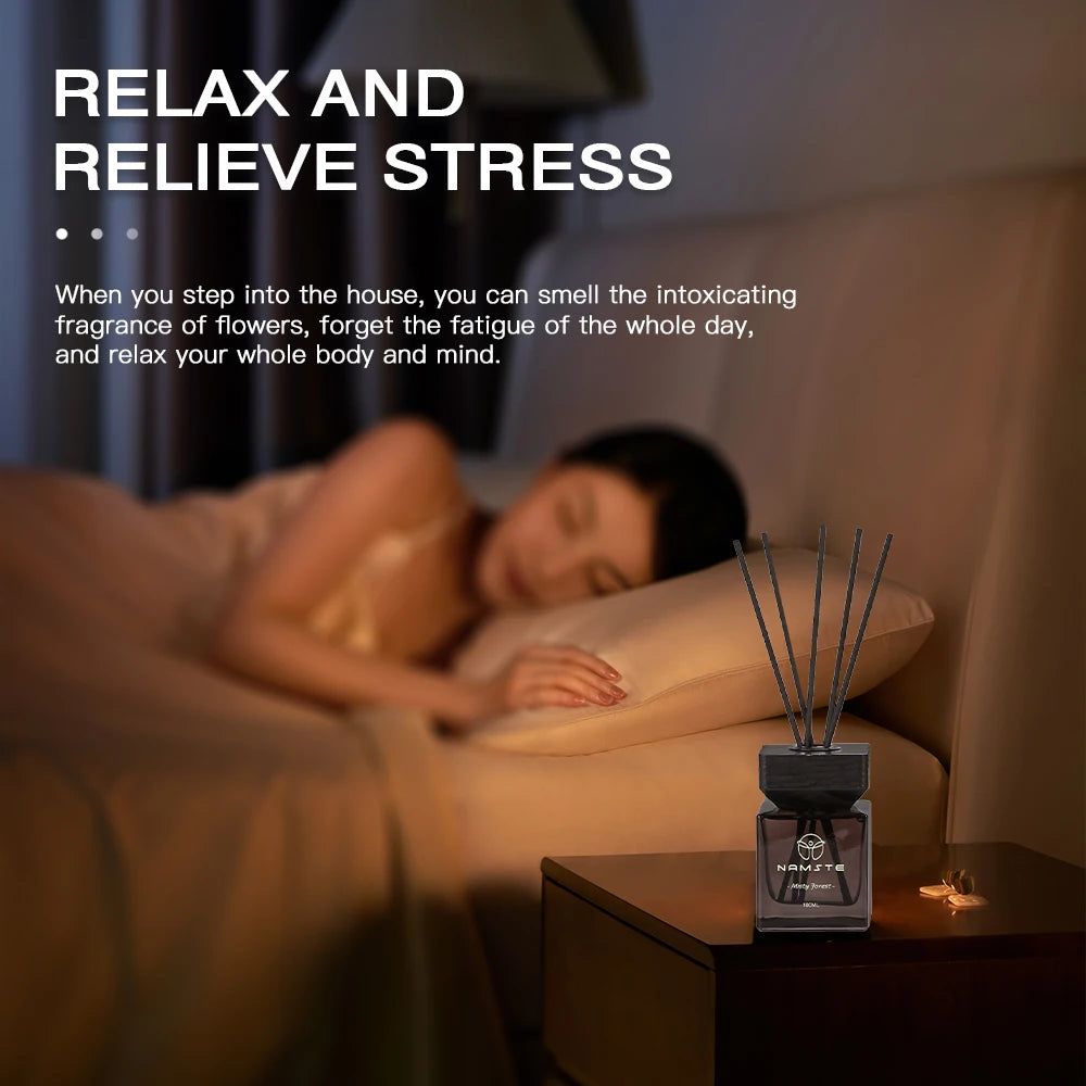 NAMSTE 100ML Reed Diffuser Stick Fragrance oil Aromatherapy Flameless Hotel Home SPA Aromatherapy Air Freshener Fragrance Scent - AMULET RING STORE