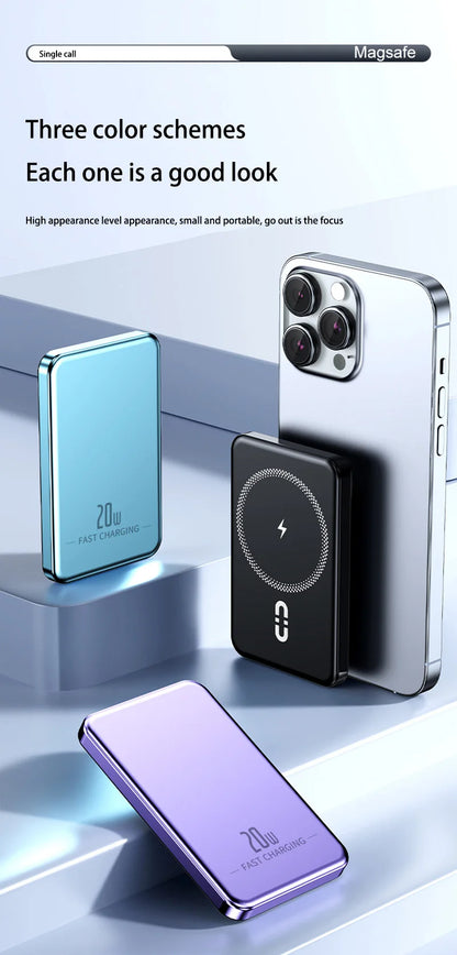 Oneplus 50000mAh Magnetic Power Bank Wireless Portable Charger Large Capacity Fast Charge Backup Battery For IPhone Samsung New - AMULET RING STORE