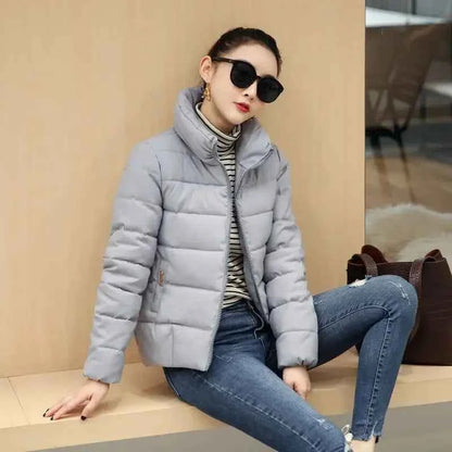 Red Quilted Padded Duck Down Short Woman Coat Thick Padding Jackets for Women Black Cropped Harajuku Fashion Winter Outer 2025