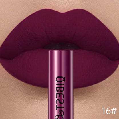 QIBEST Matte Liquid Lipstick Waterproof Long Lasting Velvet Lip Gloss Tint Tube Matte Nude Pigment Red Lipgloss Lips Makeup - AMULET RING STORE