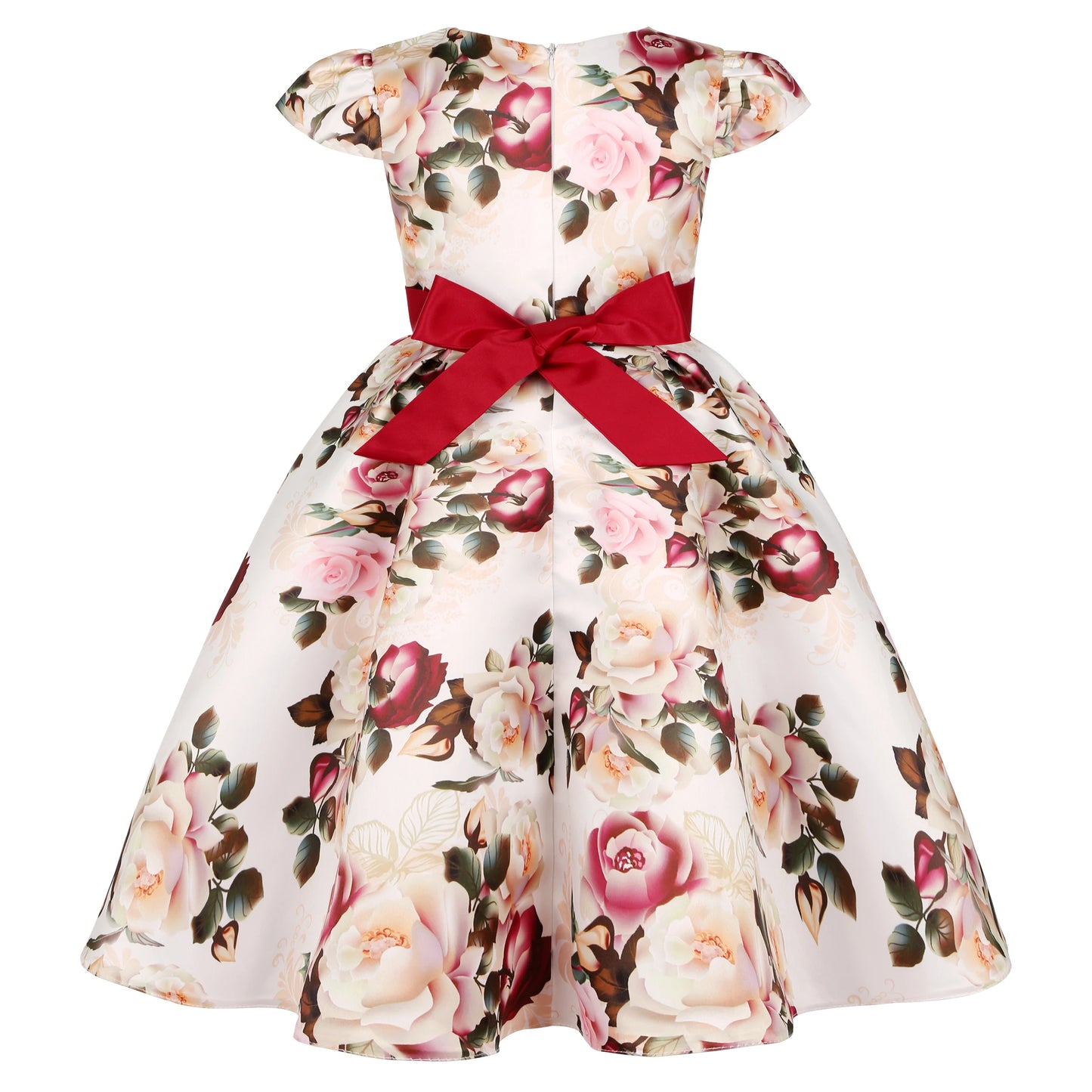 2025 Transnational Girls' Dress Children's Princess Dress Retro Print Formal Dress Holiday Hostess Dress Hot Sale