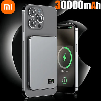 Xiaomi MIJIA 50000mAh Ultra Thin Power Bank for Magnetic Wireless Fast Charging LED Display Portable Battery For iPhone Samsung