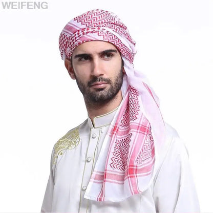 Muslim Shemagh Scarf Traditional Islamic Accessories Headscarf Islamic Neck Wrap Headscarf Windproof Arab Keffiyeh Shemagh Scarf - AMULET RING STORE