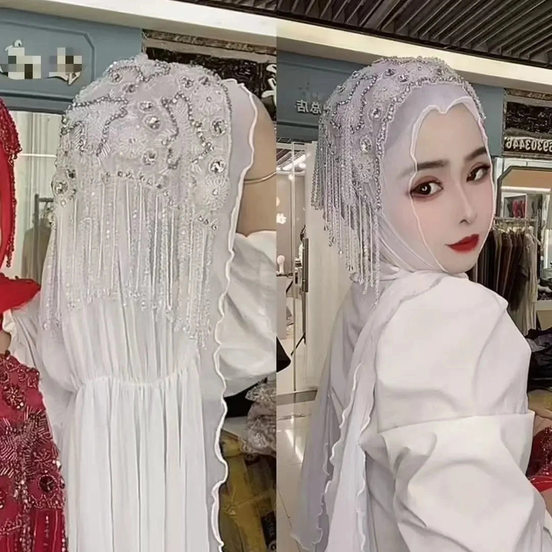 Hijab Muslim Women Shawl Headscarf Free Shipping Luxury Tassels Scarf Malaysia Prayer Kufi Islam Saudi Arabia Lace Turban 05406 - AMULET RING STORE