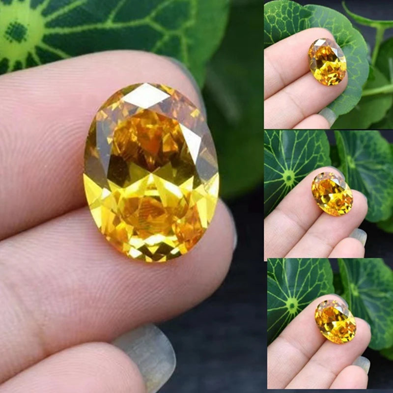 Box Set Large Yellow Sapphire 13x18mm 15.0Ct Unheated Oval Shape Natural VVS Loose Gemstone For Jewelry Making - AMULET RING STORE