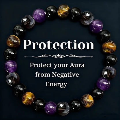 Natural Stone Beads Bracelet For Women Men Amethysts Crystal Quartzs Agate Tiger Eye Elastic Bangles Reiki Healling Jewelry Gift