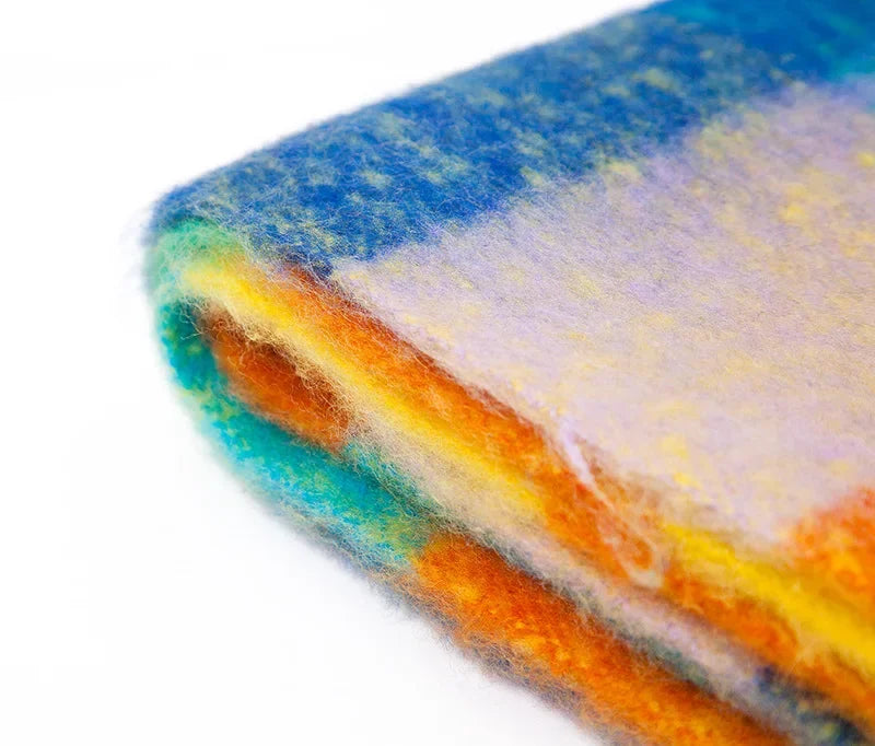 2025 Winter Thick Warm Scarf Women Cashmere Shawl and Wraps Pashmina Neckerchief Bufanda Female Rainbow Hairy Tessel Echarpe New