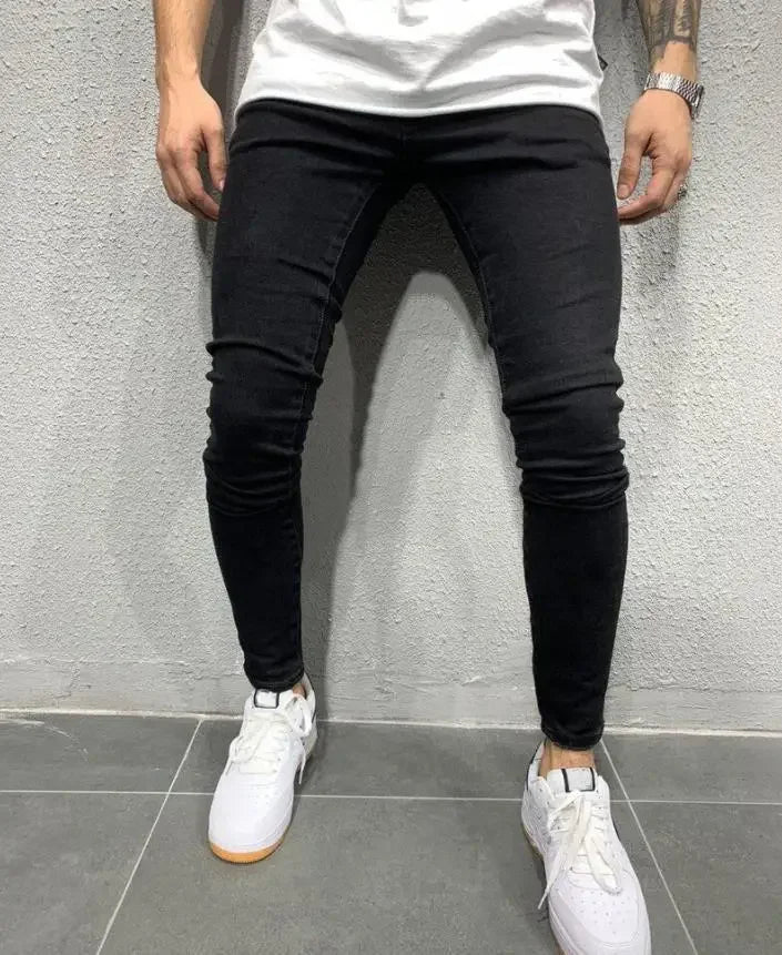 Ripped Jeans Men Stretch Skinny Grey Blue Black Hip Hop Denim Trousers Streetwear Casual Slim Fit Jeans for Men Jogging jean