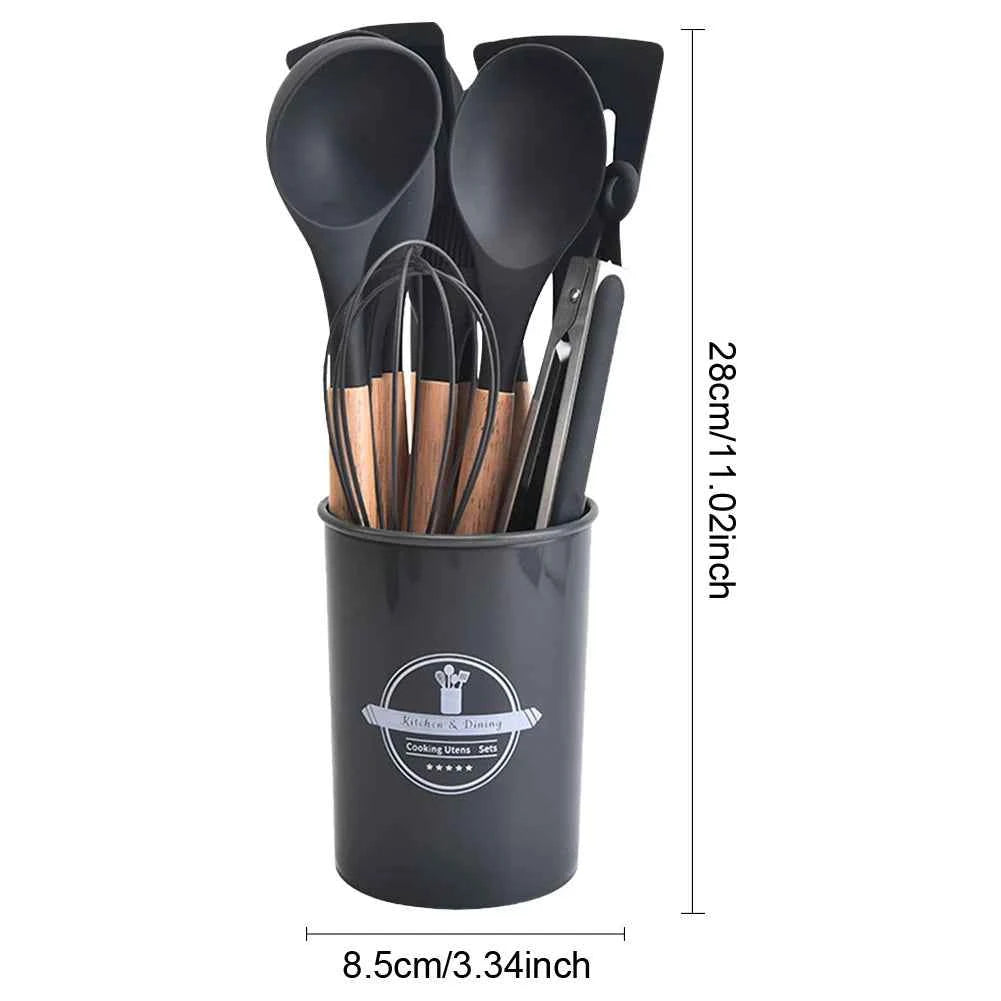12Pcs Kitchen Utensil Set Silicone Spatula Set Spatula Spoon Brush Whisk Cooking Tools Kit Non-Stick Spatula Set for Kitchen