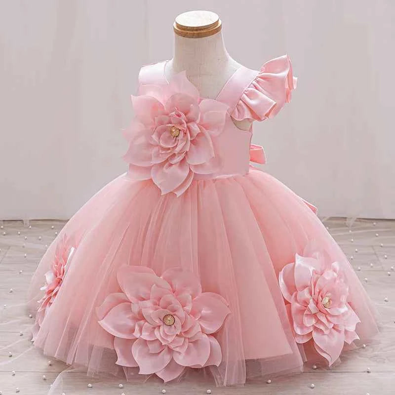 2024 Summer One Shoulder Sequin Fluffy Clothes New Off Shoulder Dress Girl Wedding Dress 0-5 Year Old Baby Girl Dress