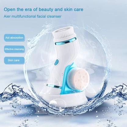 4 in 1 Electric Ultrasonic Facial Cleansing Brush Deep Cleansing Facial Brush Acne Pore Cleaner Blackhead Removal Cleaning Care