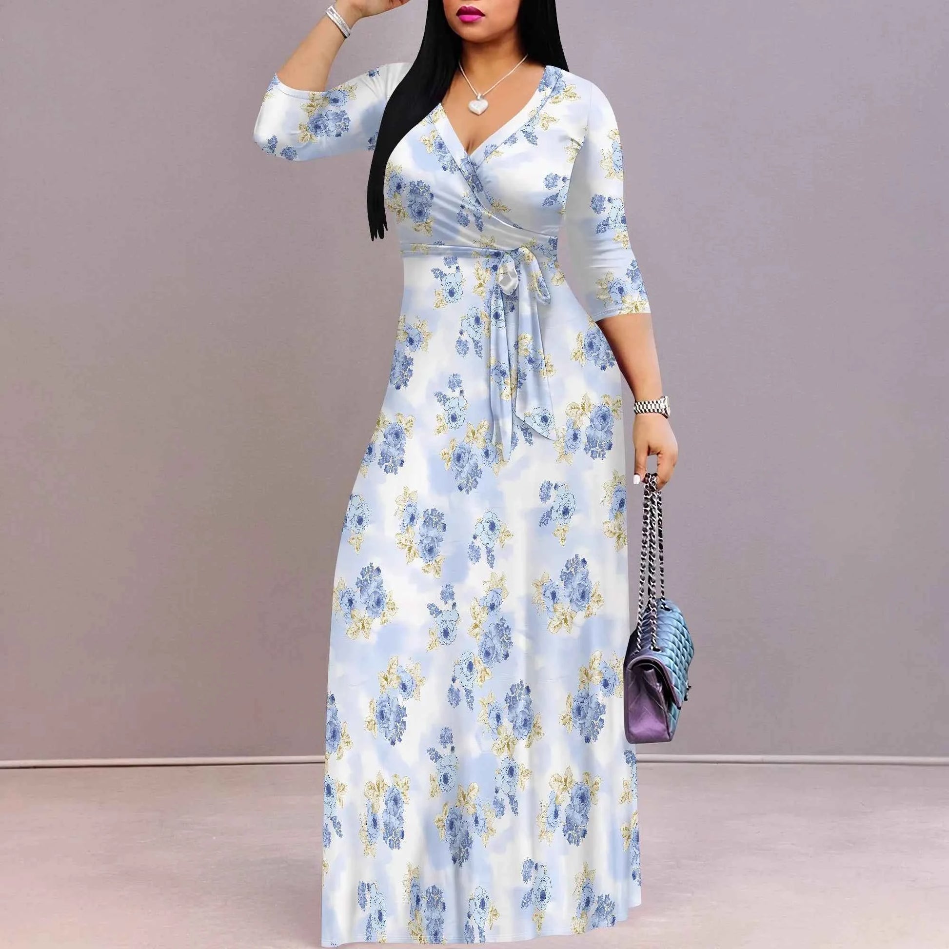 Women's Casual Sexy V Neck 3/4 Sleeves Club wear Party Outfits