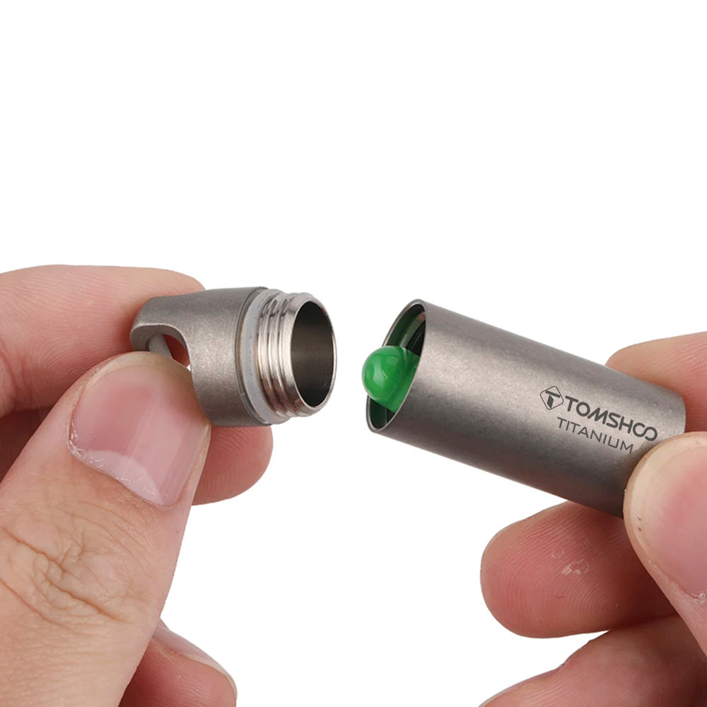 Tomshoo Titanium Mini Sealed Waterproof Storage Pill Box Perfume Case Pendants EDC Tools Eco-friendly Home Outdoor Pill Box - AMULET RING STORE