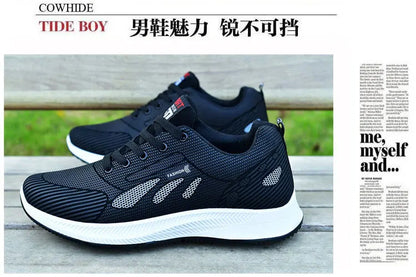 2025 new spring trend sports men's shoes Lace-up thick sole casual fashion shoes Large size Wear skid resistance - AMULET RING STORE