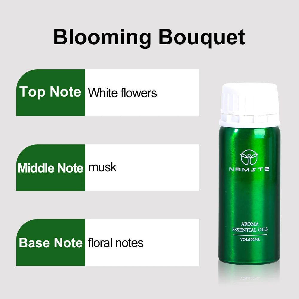 NAMSTE Hotel Perfume Oil 100ML Lavender Pure Essential Oils White Tea Coffee For Diffuser Aroma Oil Room Fragrance Air Freshener - AMULET RING STORE