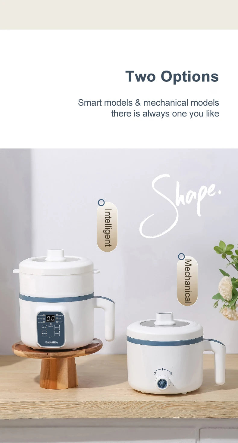 Electric Rice Cooker Multicooker Multifunction Pot Mini Hotpot Pan Soup Home Appliances for The Kitchen Pots Offers 1-2 People - AMULET RING STORE