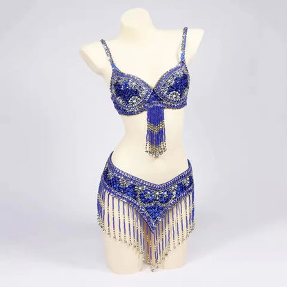 Special Customizable Hand Beaded Oriental Belly Dance Costumes Bra or Belt Separately XL Size 20-30 days