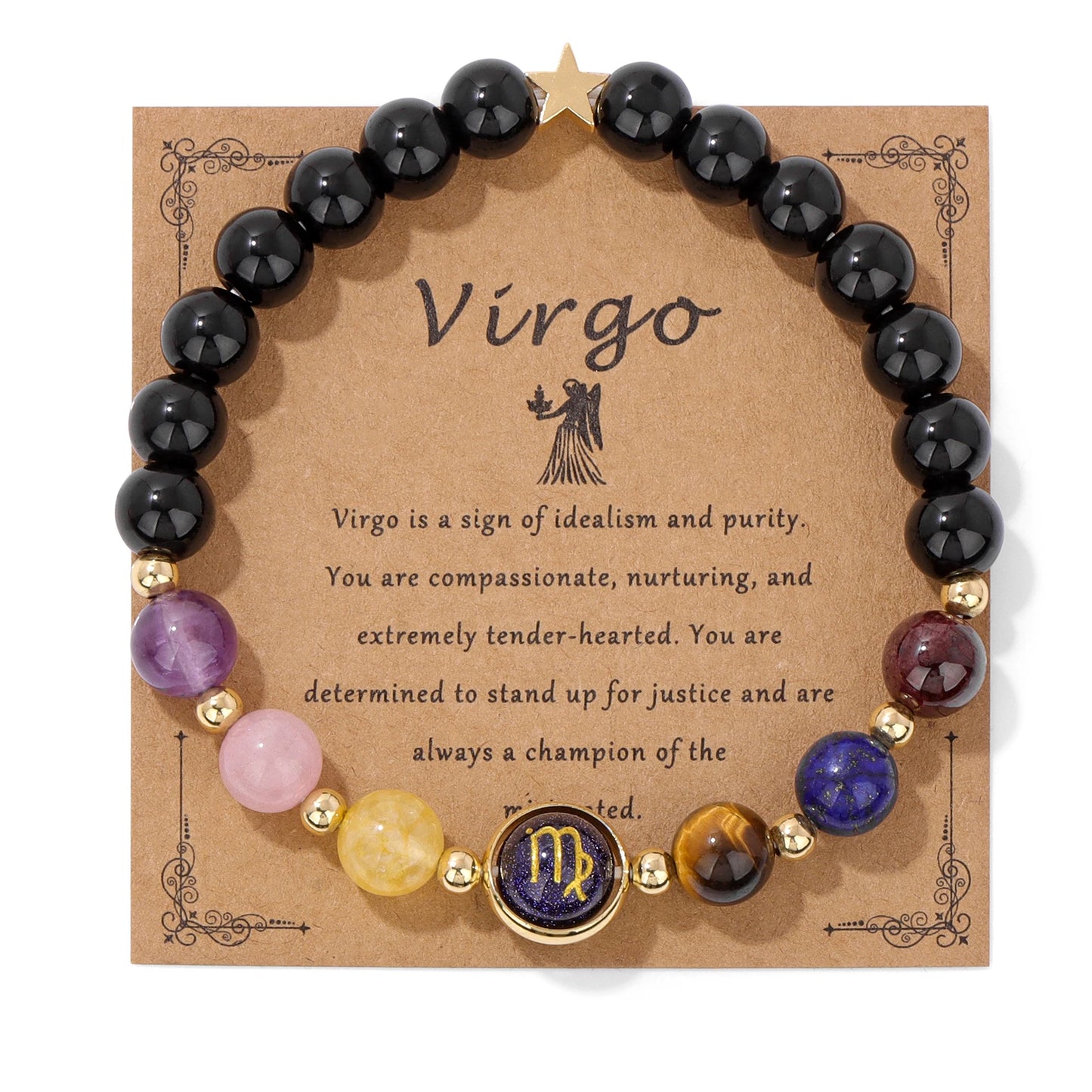 12 Zodiac Signs Bracelet Men Gemini Scorpio Sagittarius Obsidian Tiger Eye Stone Beads Bracelets for Women Constellation Jewelry