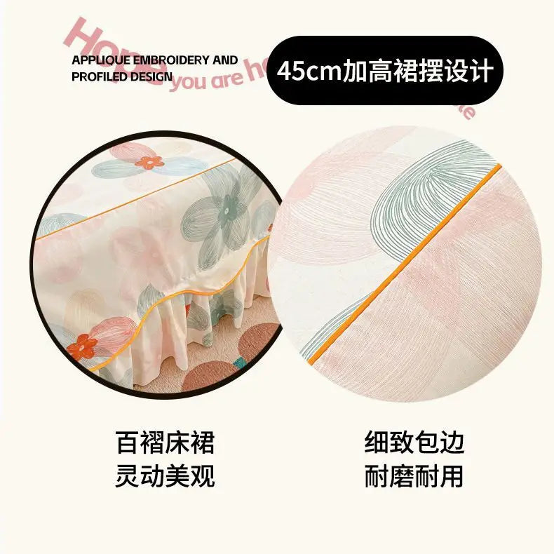 Sheet Set Household with Pillowcase Fashion Modern Water-proof Universal Skin-friendly Single Double Home Textile Bedding Luxury