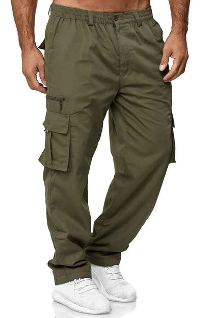 2024 Men's Cargo Pants Casual Multi Pockets Military Tactical Pants Male Outwear Loose Straight slacks Long Trousers Plus size