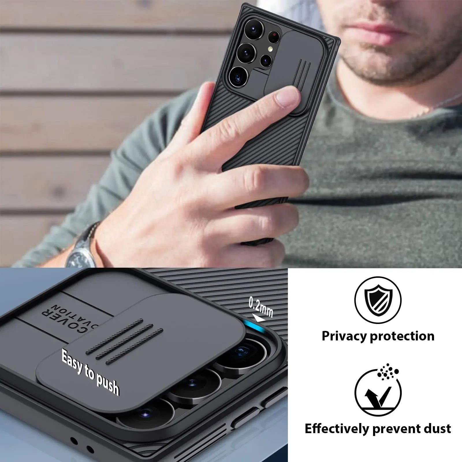 Nillkin Case For Samsung Galaxy S25 S24 S23 S22 Ultra Plus FE A55 A35 Slide Pro Camera Slim Rugged Phone Thin Shockproof Cover - AMULET RING STORE