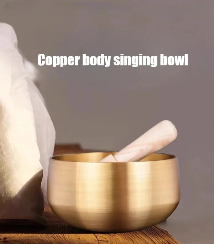 Copper Singing Bowl Buddhism Meditation Sound Healing Sound Bowls Tibetan Original Nepal Singing Bowl Yoga Musical Instruments - AMULET RING STORE
