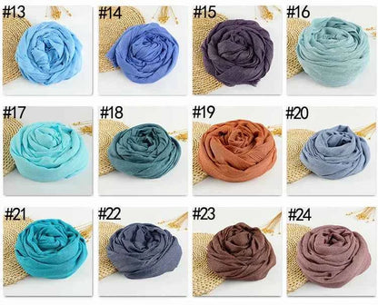 Autumn Winter New Cotton Linen Scarf For Women Girls Solid Color Sunscreen Scarves Soft Foulard Viscose Female Wrap Shawls