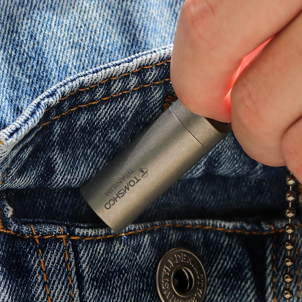 Tomshoo Titanium Mini Sealed Waterproof Storage Pill Box Perfume Case Pendants EDC Tools Eco-friendly Home Outdoor Pill Box - AMULET RING STORE