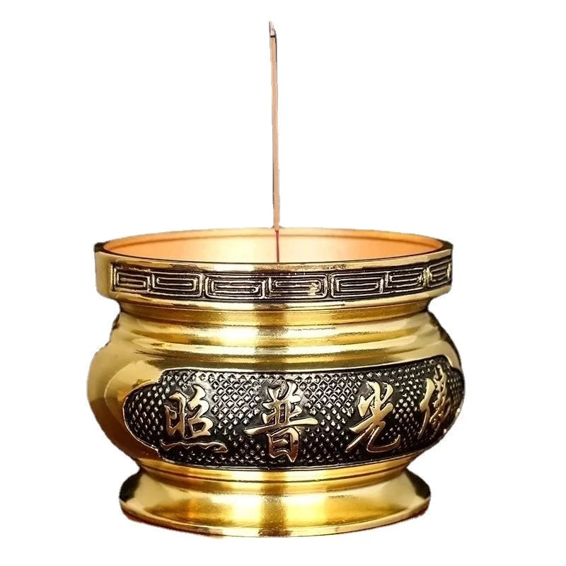 Metal incense burner Buddha tool Backflow fragrance Censer Buddhist Hall pray church tea light burner the god of wealth - AMULET RING STORE