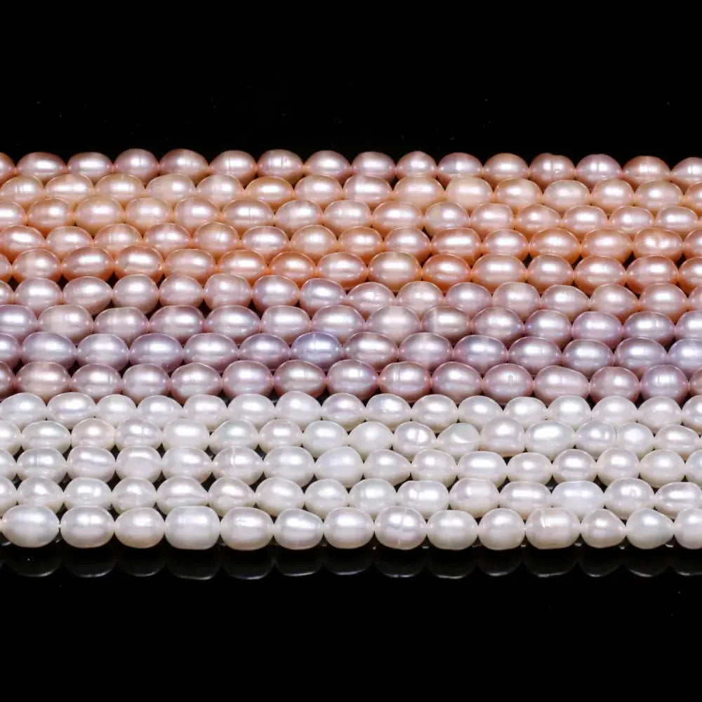 AAA White Rice Pearl Beads 6-7mm Natural Freshwater Baroque Pearls Beads for Jewelry Making DIY Necklace Bracelet Accessories - AMULET RING STORE