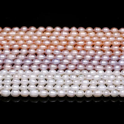 AAA White Rice Pearl Beads 6-7mm Natural Freshwater Baroque Pearls Beads for Jewelry Making DIY Necklace Bracelet Accessories - AMULET RING STORE