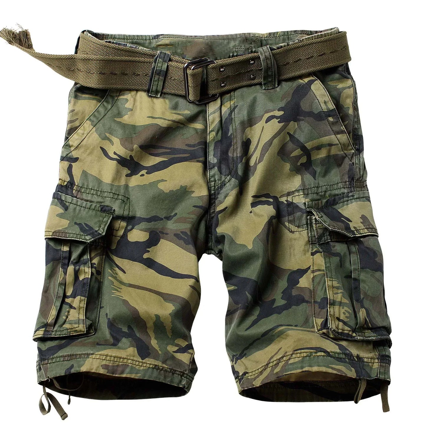 Men's Camo Cargo Shorts for Men Cotton Casual Outdoor Work Relaxed Fit Shorts with Multi-Pockets (no belt)