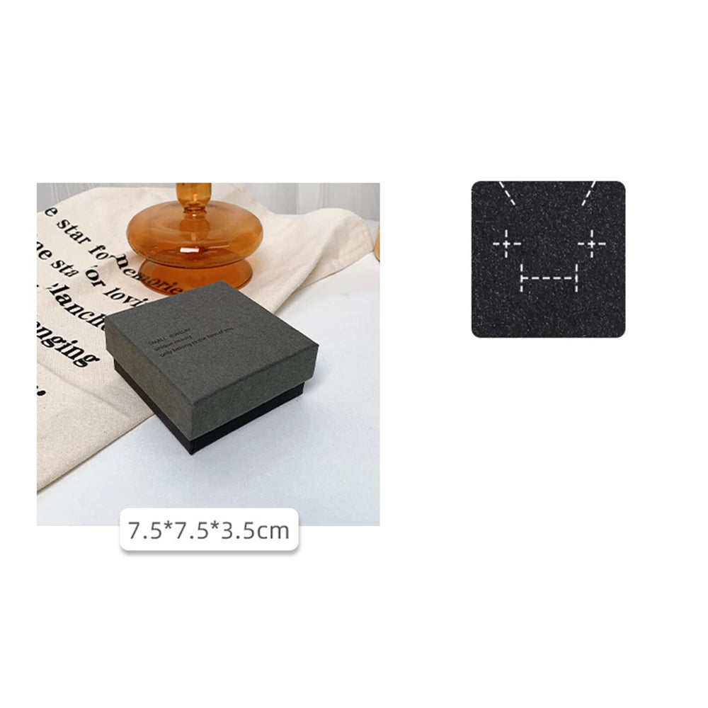 Simple Jewelry Box Earnail Ring Bracelet Necklace Gray Black Paper Jewelry Display Case Jewelry Organizer Box - AMULET RING STORE
