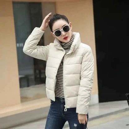 Red Quilted Padded Duck Down Short Woman Coat Thick Padding Jackets for Women Black Cropped Harajuku Fashion Winter Outer 2025