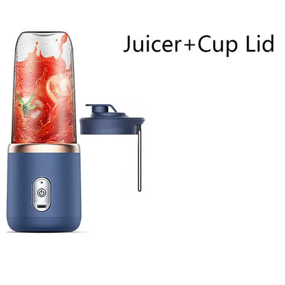 Portable Blender Bottle Electric 6 Blades Multifunction Juice Blender Fresh Juice Smoothie Blender Ice CrushCup Food Processor - AMULET RING STORE